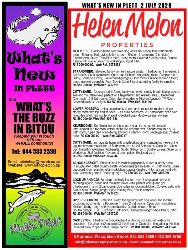 Whats New in Plett Cover 2 July 2020